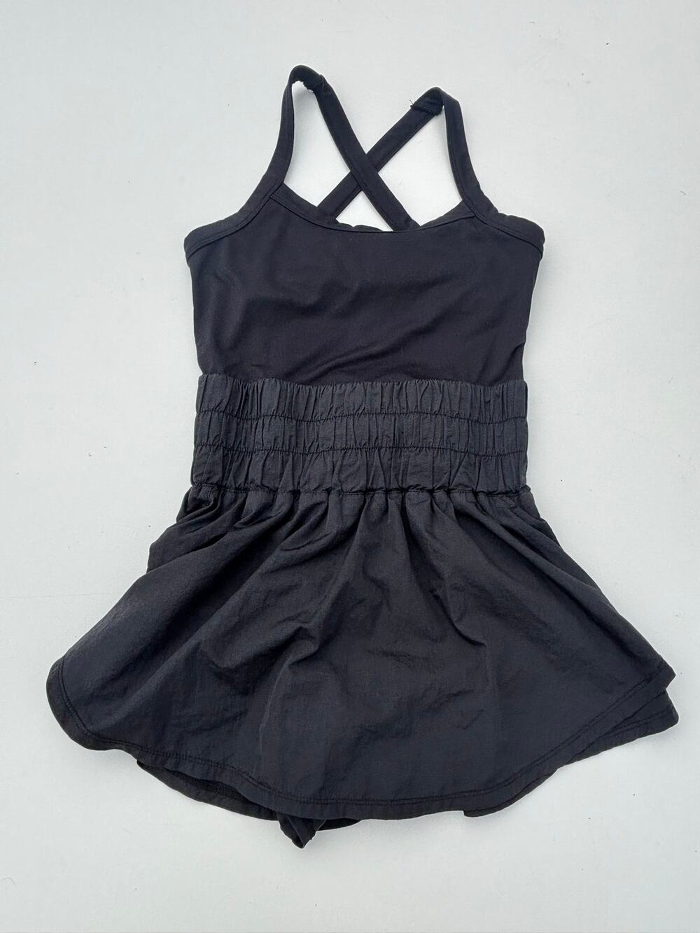 Free People Movement Way Home Skortsie Sleeveless Romper in Black S